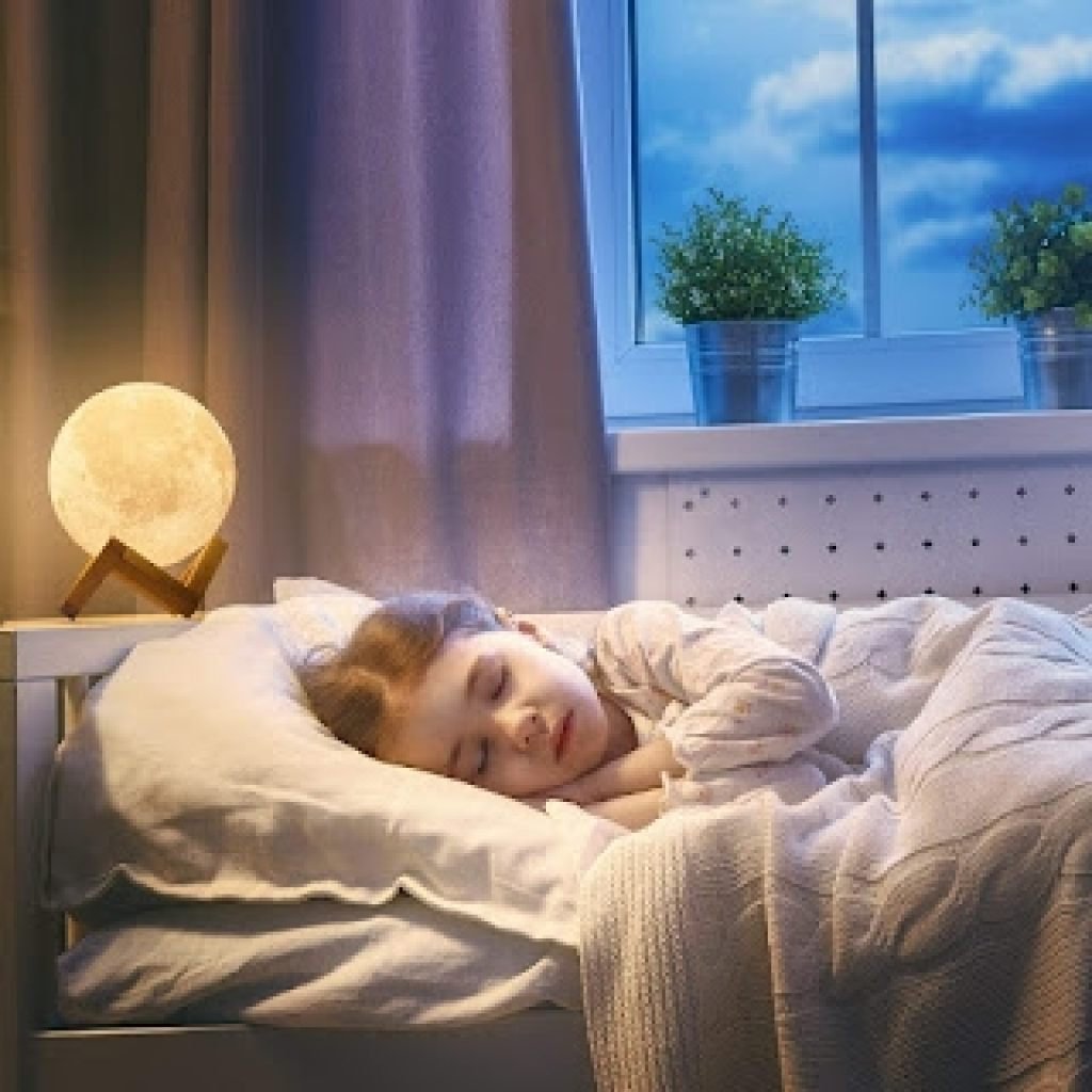 Moon Lamp Night Light With Wooden Stand 15 cm