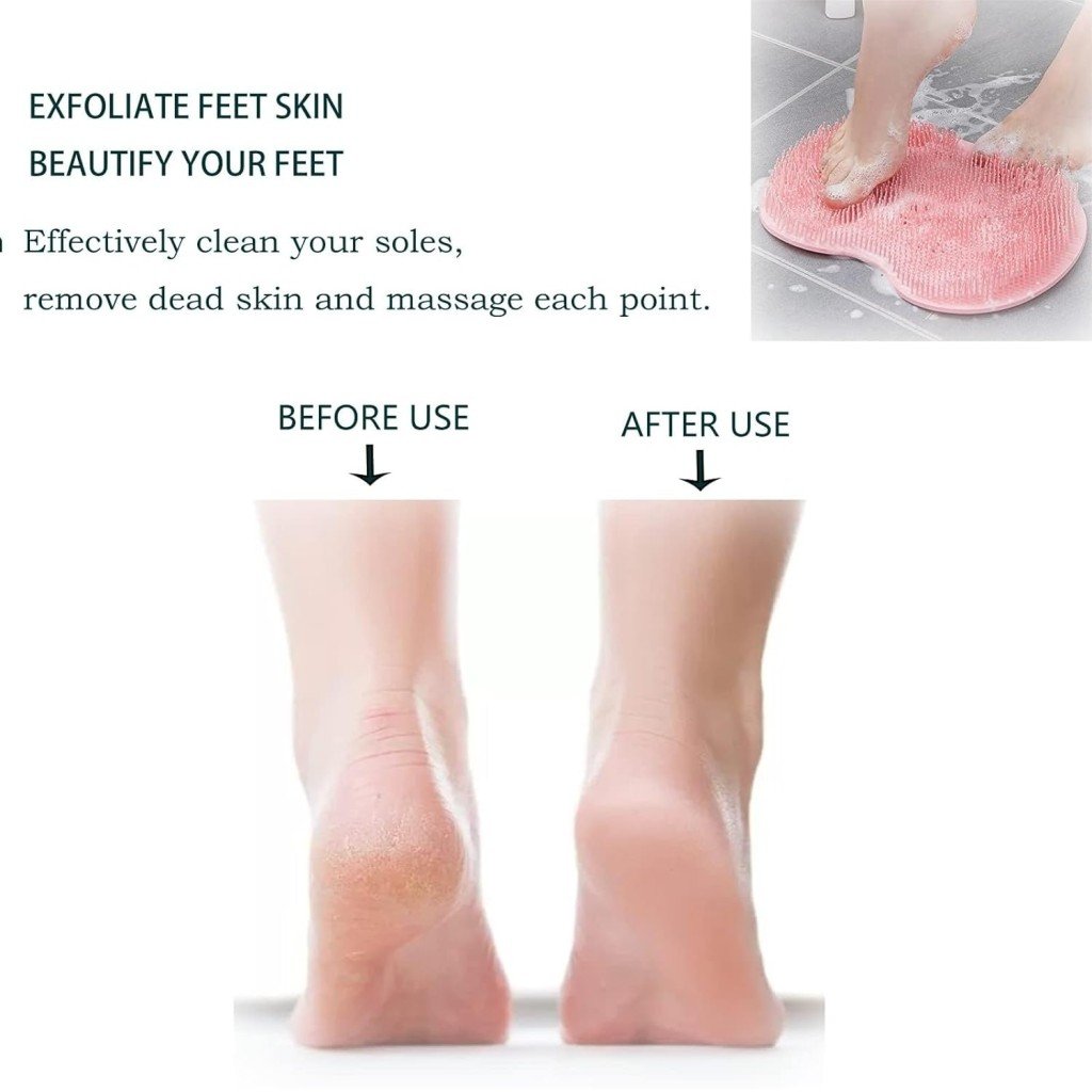 Foot Shower Scrubber Massager Mat