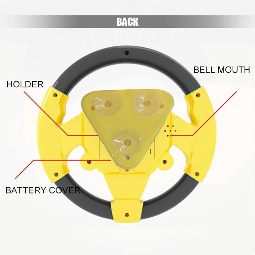 Yellow Kids Simulated Steering Wheel