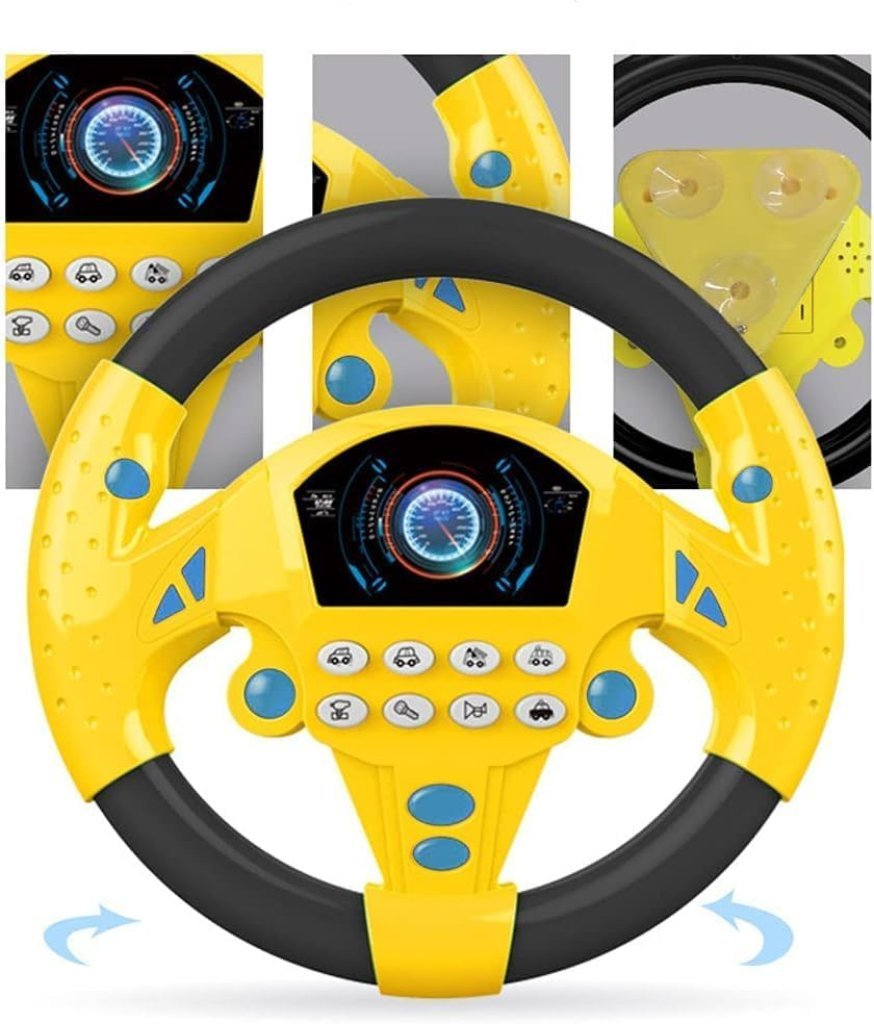 Yellow Kids Simulated Steering Wheel