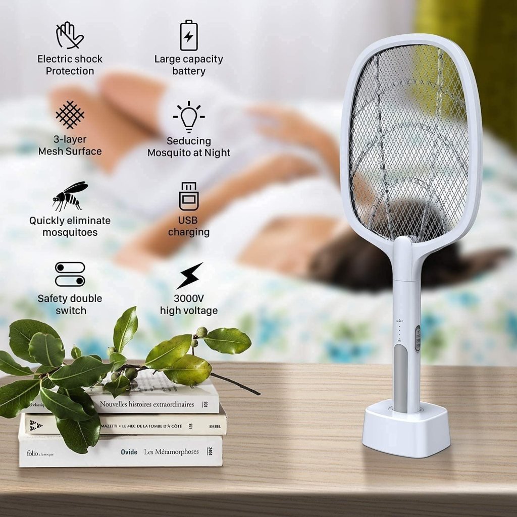 2 in 1 Mosquito Bat Killer Racket Mosquito Racket Swatter UV Light