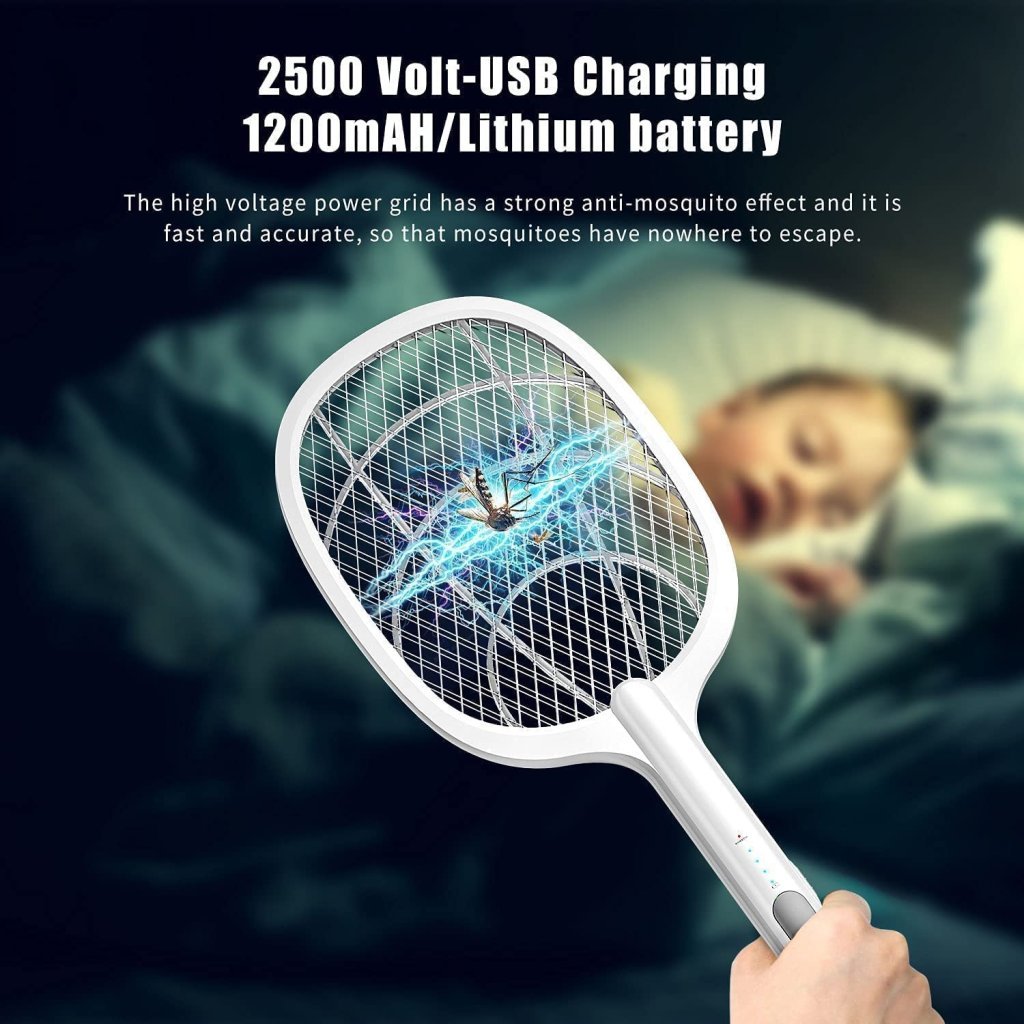 2 in 1 Mosquito Bat Killer Racket Mosquito Racket Swatter UV Light