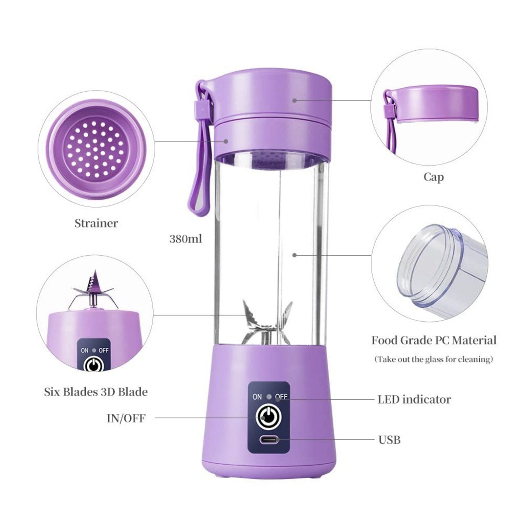 6 Blade 2 USB Fruit Juicer Machine