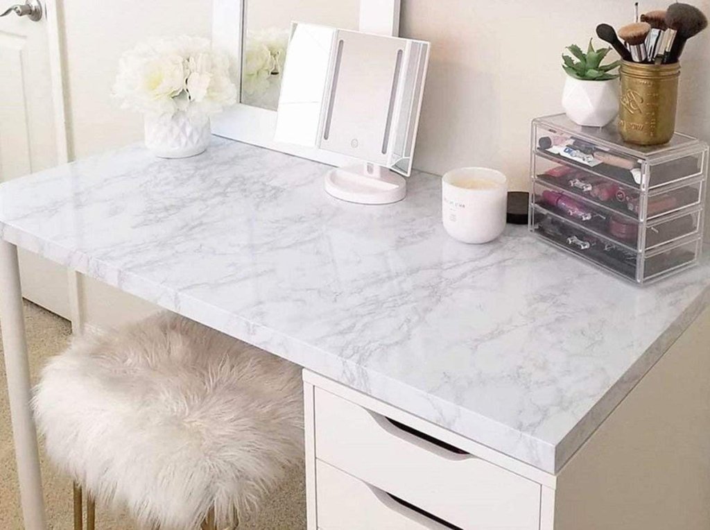 60x200 cm White marble Foil Roll