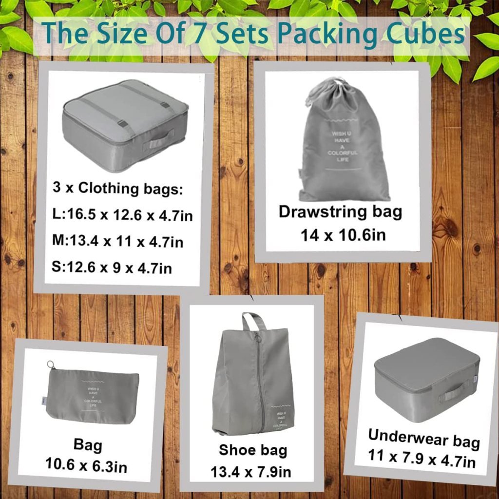 7 Pcs Travel organizer pouch bag