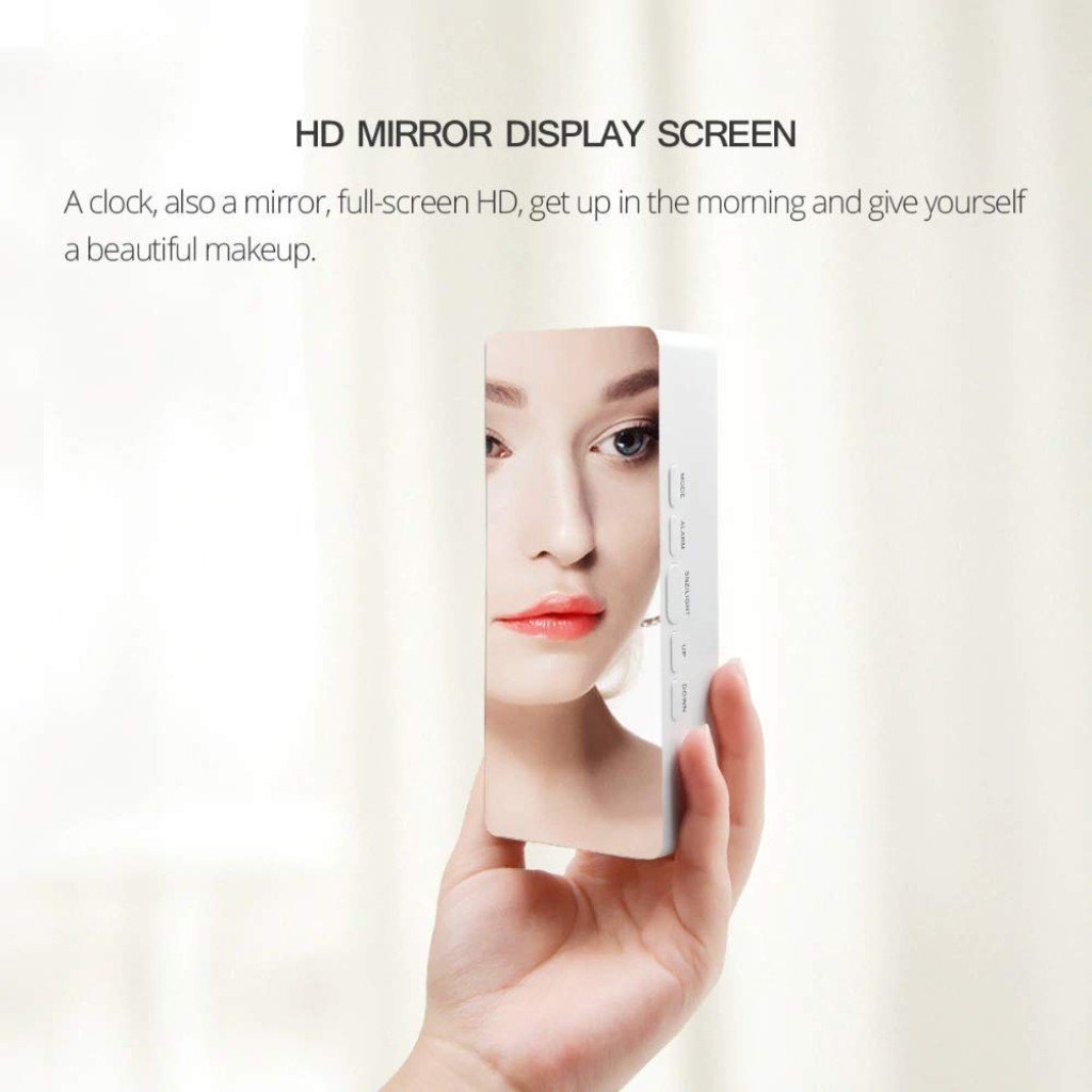 Digital Mirror Clock LED Display Alarm Cock