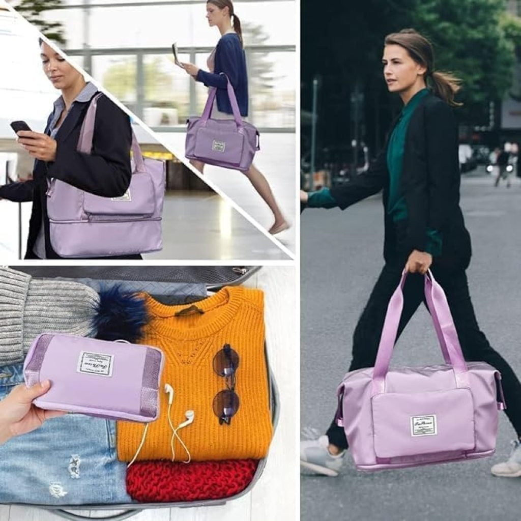 Foldable travel Duffel Bag with pocket