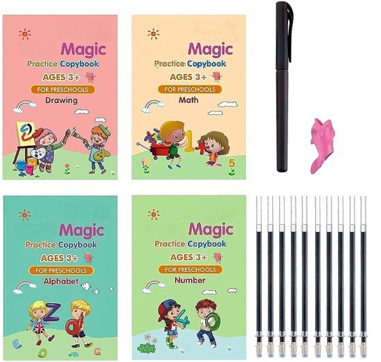 Magic Practice Book for kids 4 pcs 10 refill