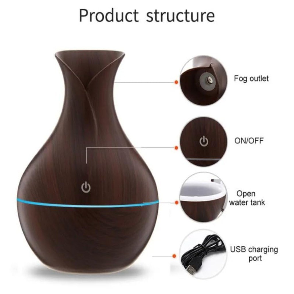 Pot Shape Wooden Humidifier