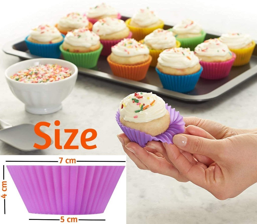 Silicon Cupcake Mould set of 12 Round Muffin Moulds