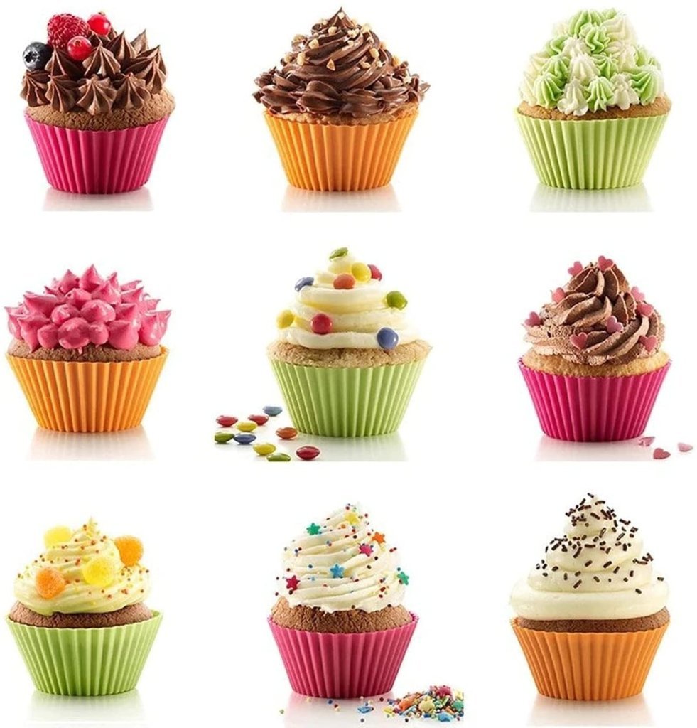 Silicon Cupcake Mould set of 12 Round Muffin Moulds