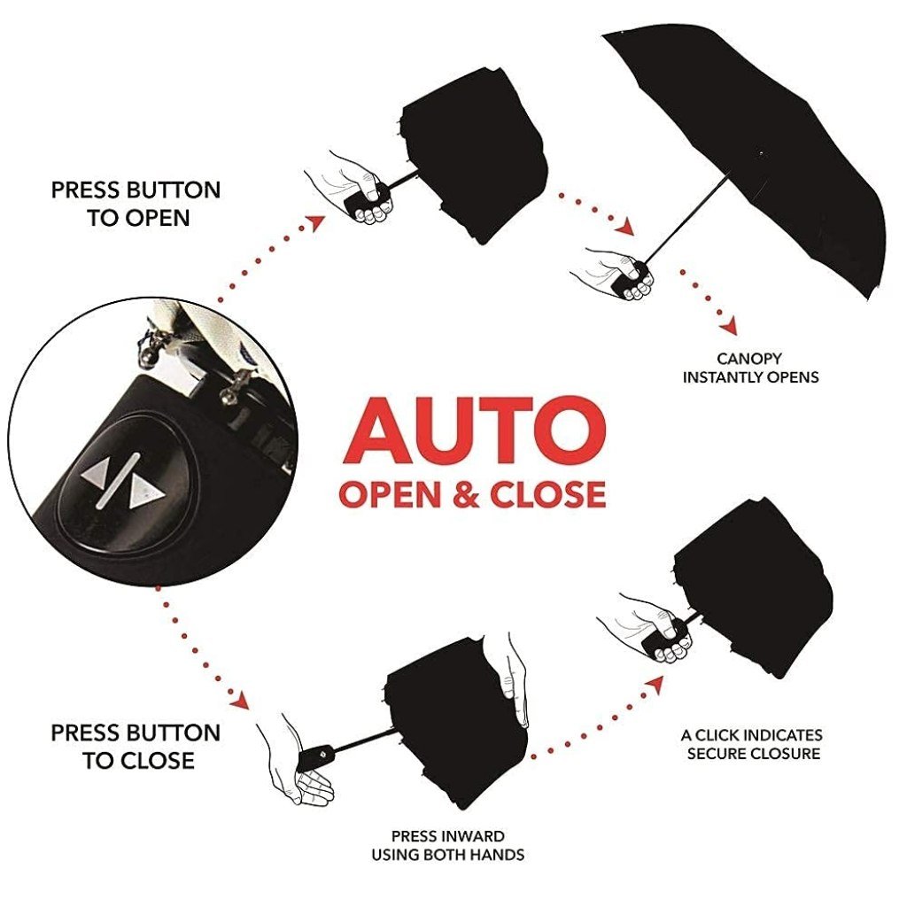 Auto Open Close Umbrella Black